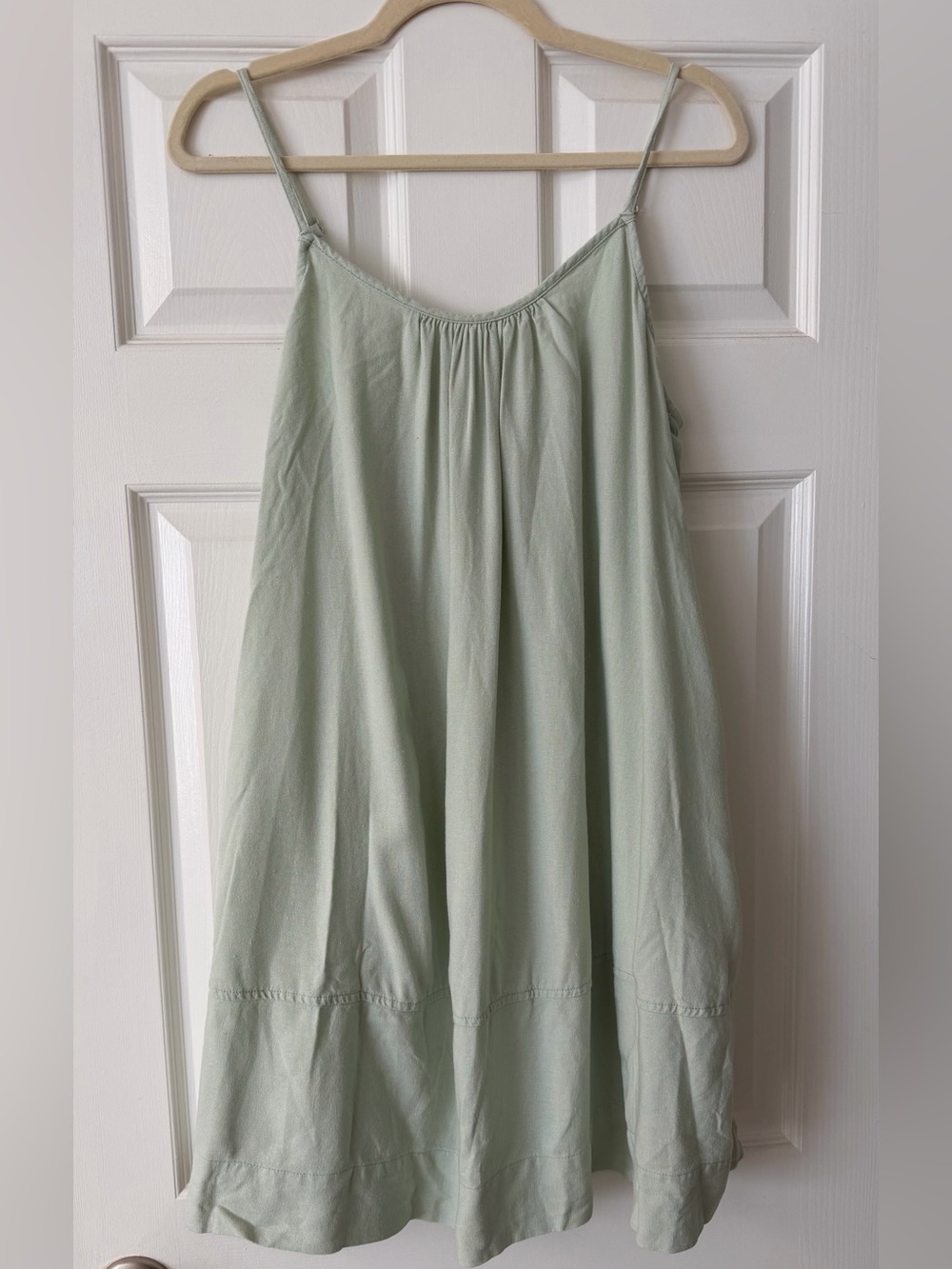 Free Assembly Mint Green Linen Blend Swing Cami Dress Size M